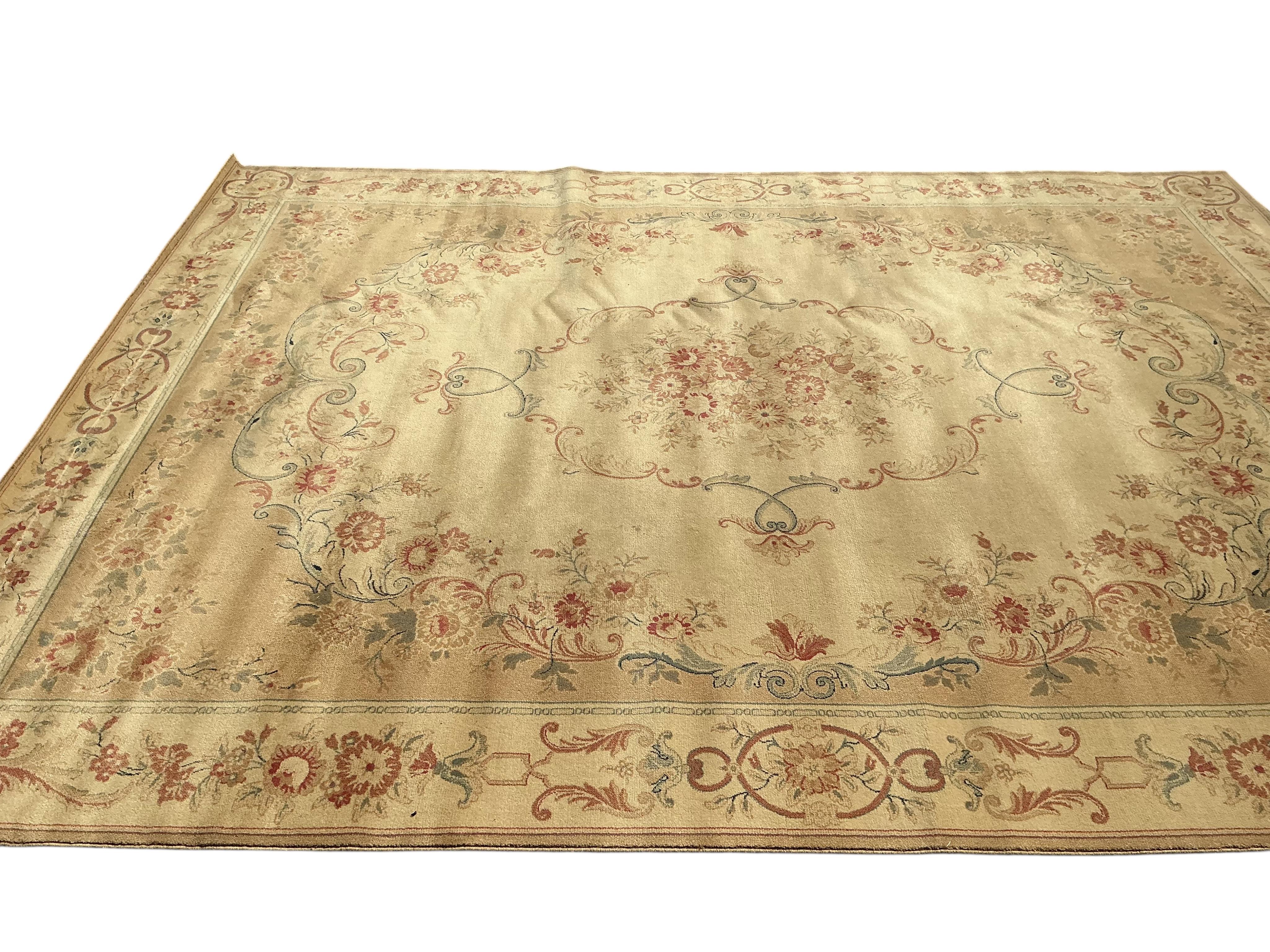 A Belgian Aubusson style wool carpet, 365 x 275cm